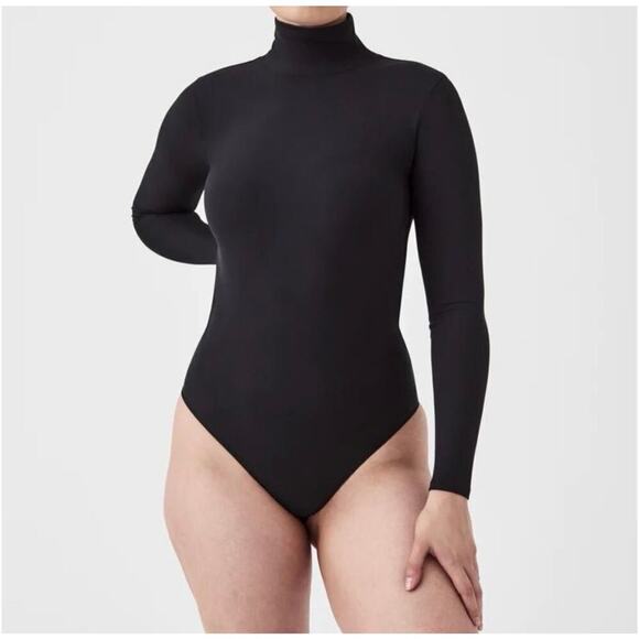 SPANX Suit Yourself Ribbed Long Sleeve
Turtleneck Bodysuit Size 2XL black - Picture 1 of 10